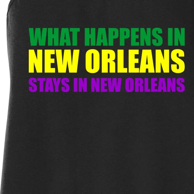 What Happens in New Orleans Stays in New Orleans Mardi Gras Women's Racerback Tank