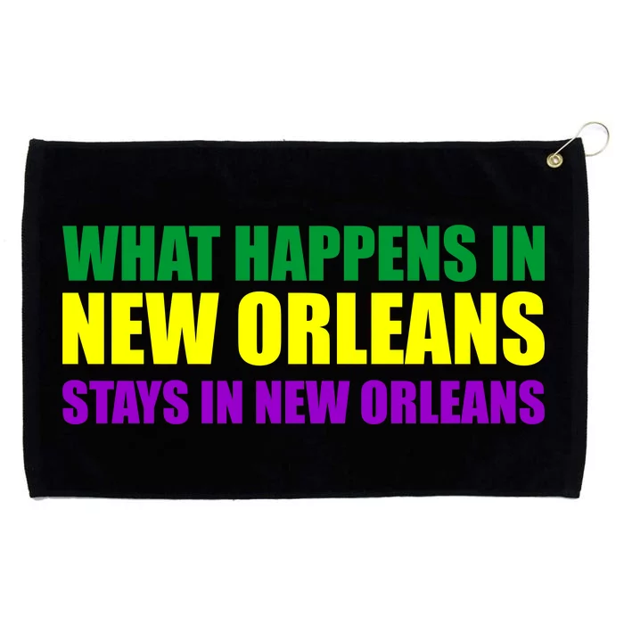 What Happens in New Orleans Stays in New Orleans Mardi Gras Grommeted Golf Towel