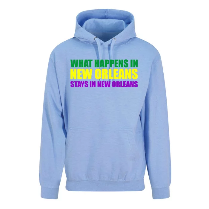 What Happens in New Orleans Stays in New Orleans Mardi Gras Unisex Surf Hoodie