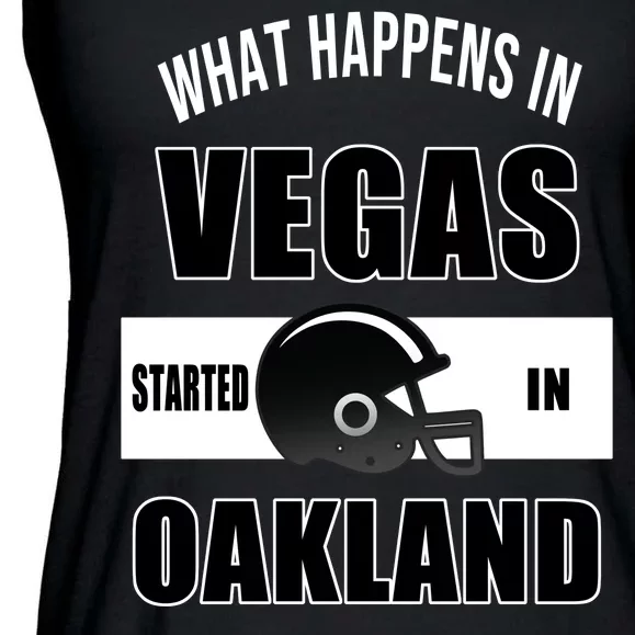 What Happens In Vegas started In Oakland Football Ladies Essential Flowy Tank