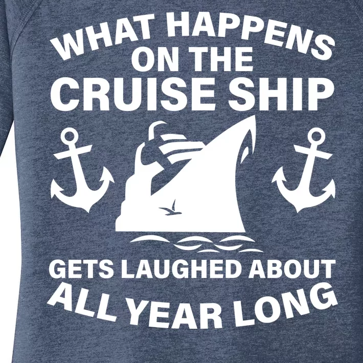 What Happens On A Cruise Ship Women's Perfect Tri Tunic Long Sleeve Shirt