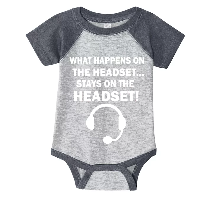 What Happens On The Headset Stays Gamer Infant Baby Jersey Bodysuit