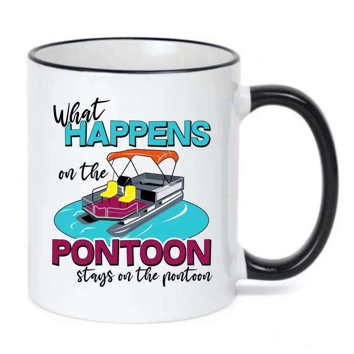 What Happens On The Pontoon Stays On The Pontoon Black Color Changing Mug