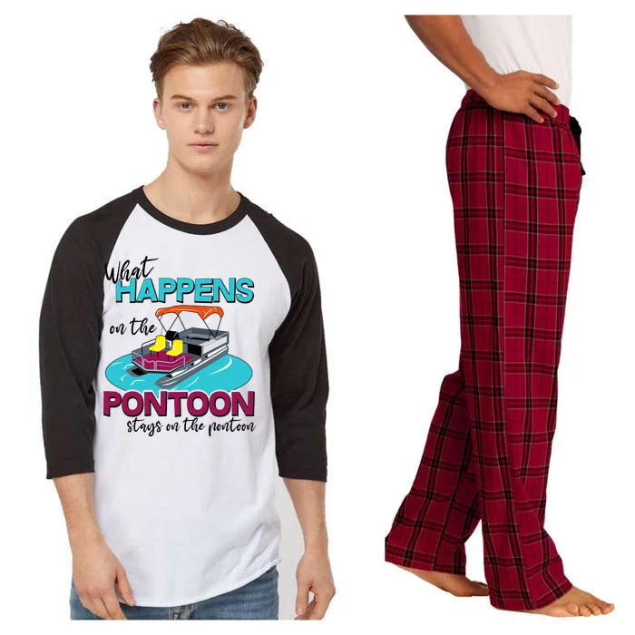 What Happens On The Pontoon Stays On The Pontoon Raglan Sleeve Pajama Set