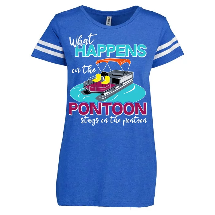 What Happens On The Pontoon Stays On The Pontoon Enza Ladies Jersey Football T-Shirt