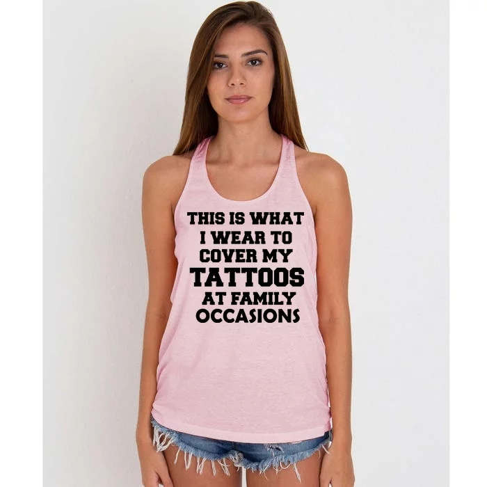 What I Wear To Cover My Tattoos At Family Occasions Women's Knotted Racerback Tank