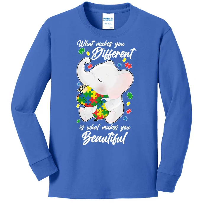 What Makes You Different Is What Makes You Beautiful Autism Kids Long Sleeve Shirt