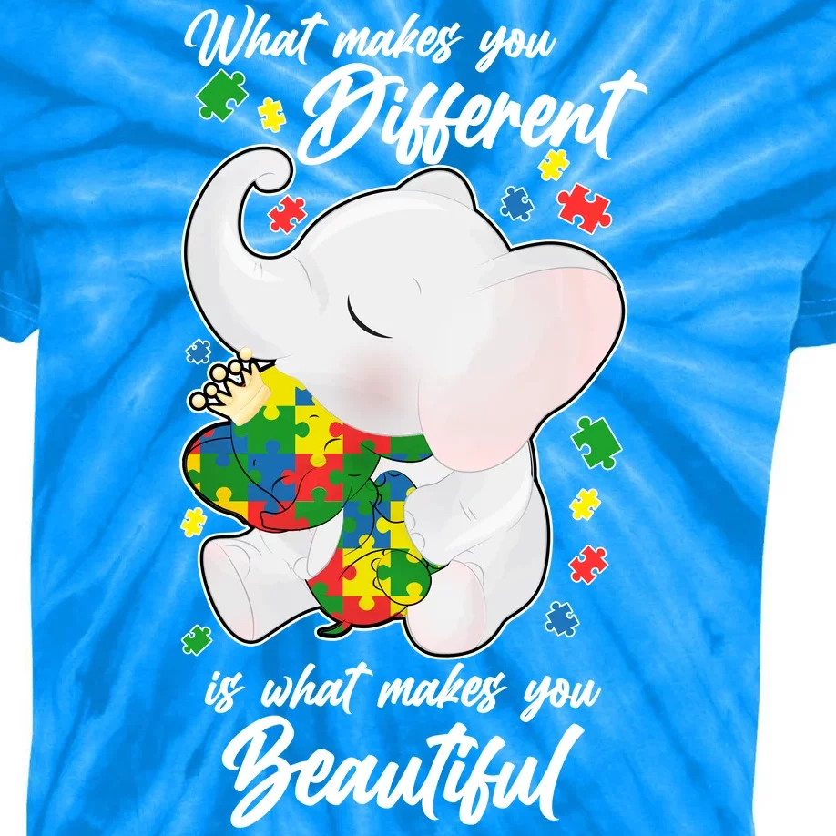 What Makes You Different Is What Makes You Beautiful Autism Kids Tie-Dye T-Shirt