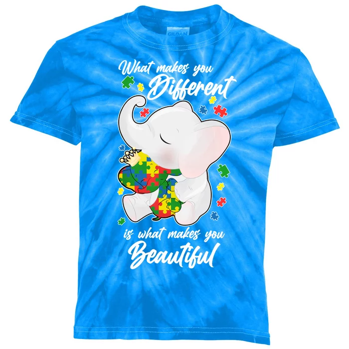 What Makes You Different Is What Makes You Beautiful Autism Kids Tie-Dye T-Shirt