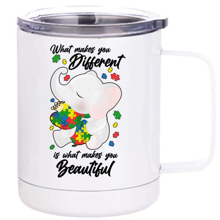 What Makes You Different Is What Makes You Beautiful Autism Front & Back 12oz Stainless Steel Tumbler Cup