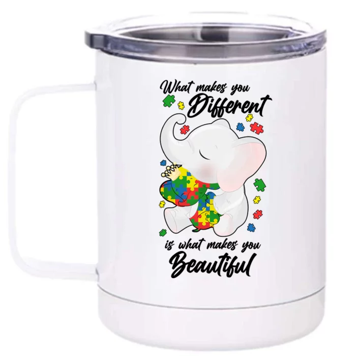 What Makes You Different Is What Makes You Beautiful Autism Front & Back 12oz Stainless Steel Tumbler Cup