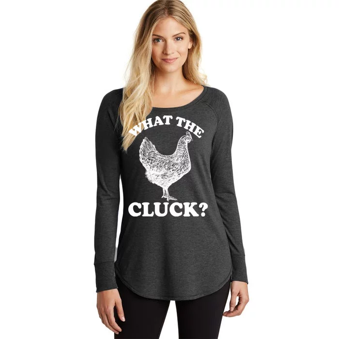 What the Cluck? Funny Chicken Women's Perfect Tri Tunic Long Sleeve Shirt