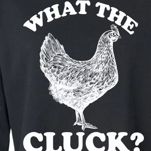 What the Cluck? Funny Chicken Cropped Pullover Crew