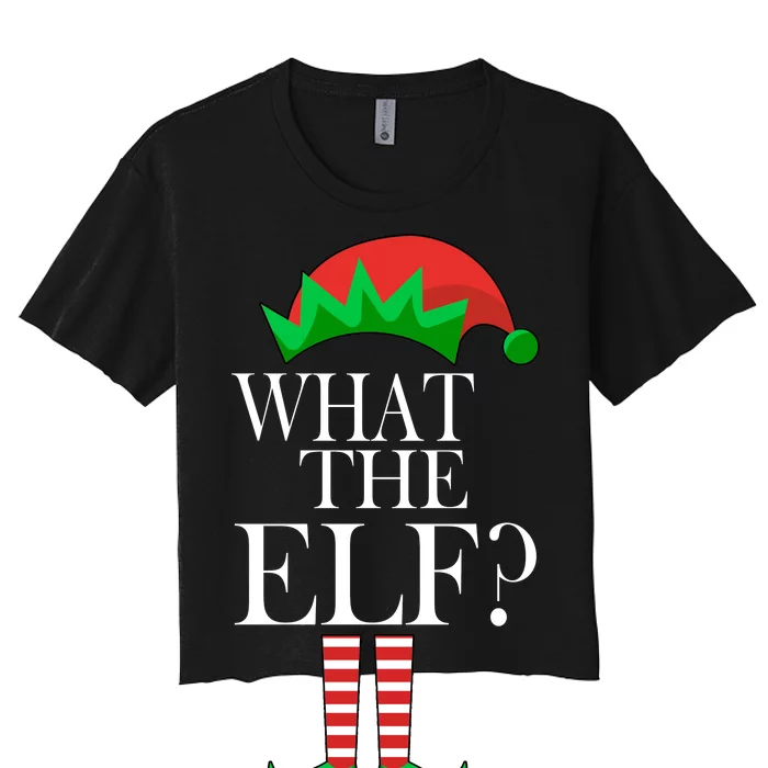 What The Elf Funny Family Matching Christmas Women's Crop Top Tee