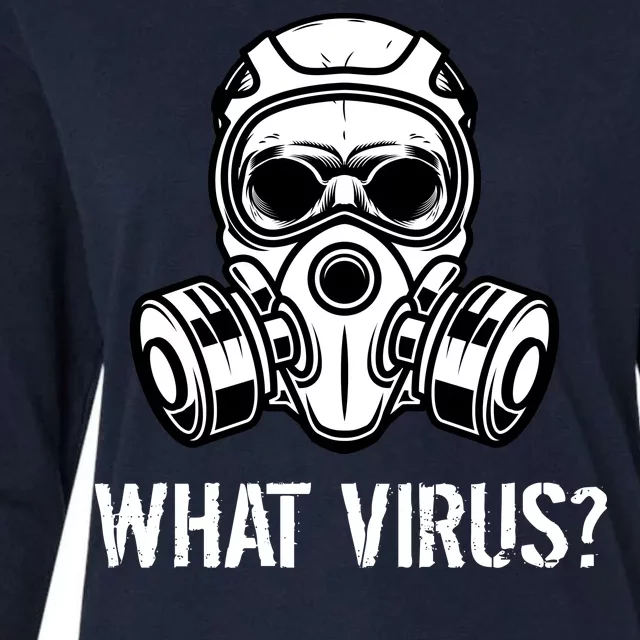 What Virus Funny Gas Mask Womens Cotton Relaxed Long Sleeve T-Shirt