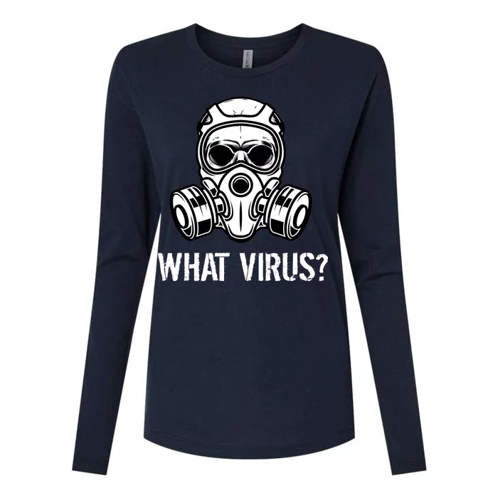 What Virus Funny Gas Mask Womens Cotton Relaxed Long Sleeve T-Shirt