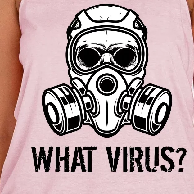 What Virus Funny Gas Mask Women's Knotted Racerback Tank