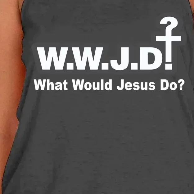 What Would Jesus Do WWJD? Women's Knotted Racerback Tank