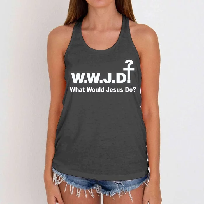 What Would Jesus Do WWJD? Women's Knotted Racerback Tank