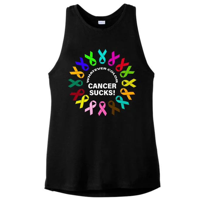 Whatever Color Cancer Sucks! Ladies Tri-Blend Wicking Tank