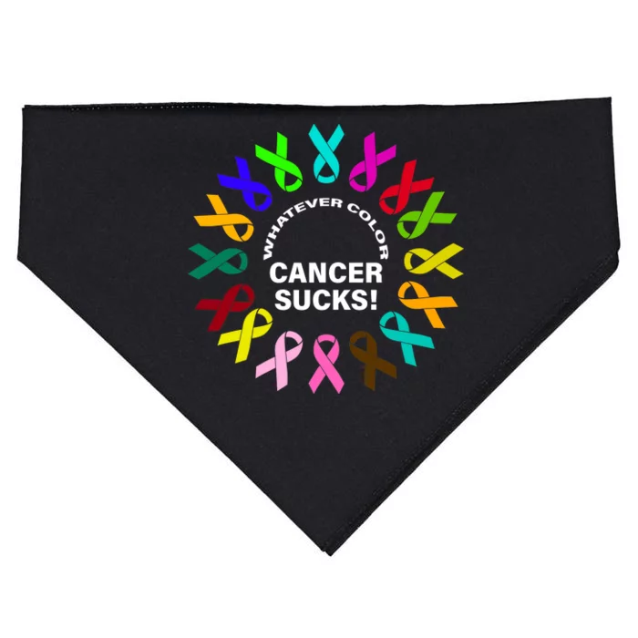 Whatever Color Cancer Sucks! USA-Made Doggie Bandana