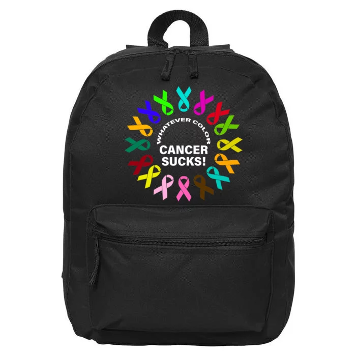 Whatever Color Cancer Sucks! 16 in Basic Backpack