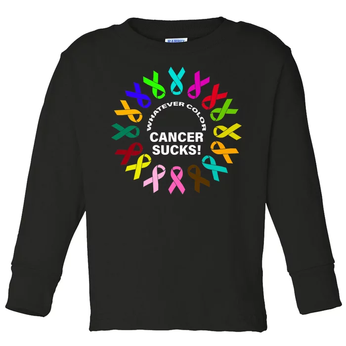 Whatever Color Cancer Sucks! Toddler Long Sleeve Shirt