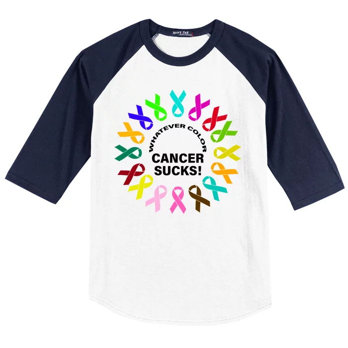 Whatever Color Cancer Sucks! Baseball Sleeve Shirt