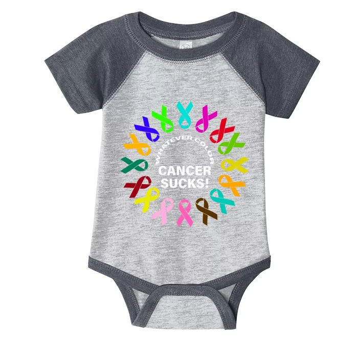 Whatever Color Cancer Sucks! Infant Baby Jersey Bodysuit