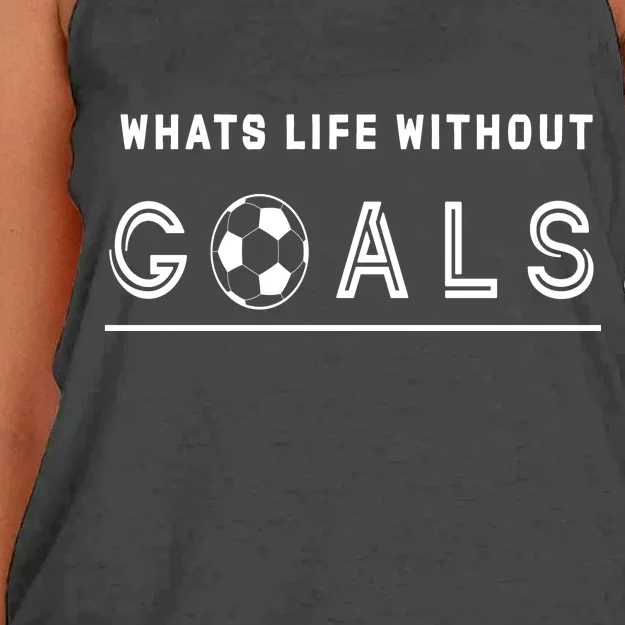 What's Life Without Goals Soccer Women's Knotted Racerback Tank