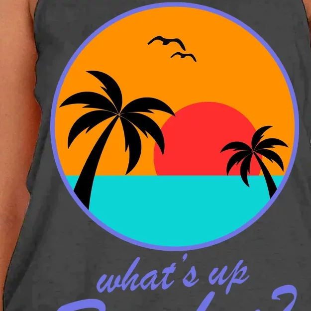 What's Up Beaches? Women's Knotted Racerback Tank