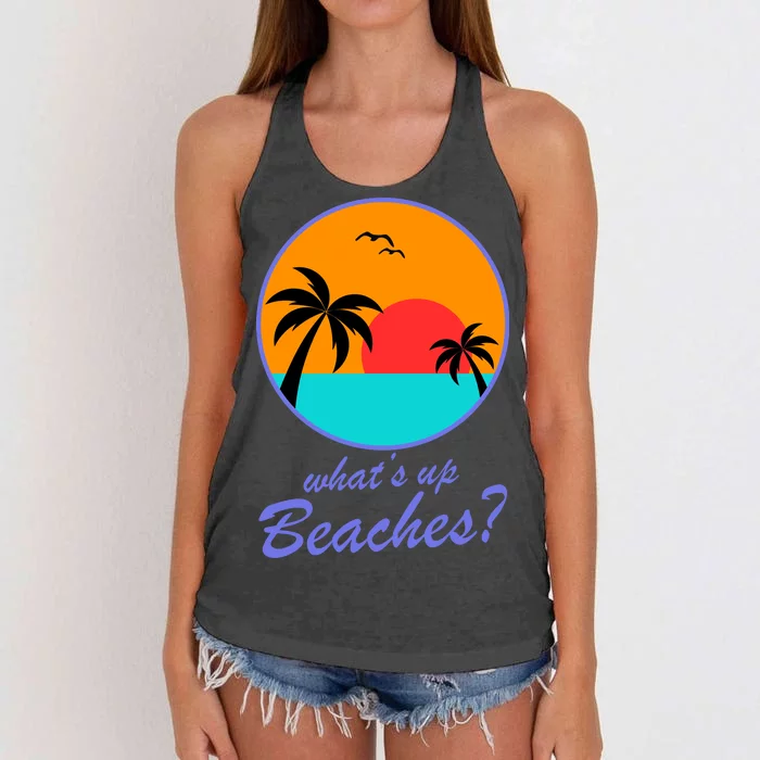 What's Up Beaches? Women's Knotted Racerback Tank