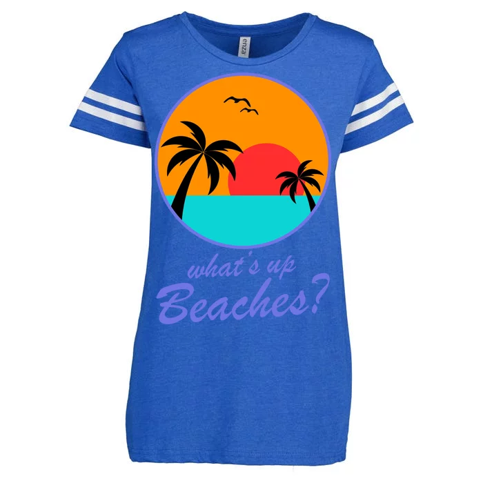 What's Up Beaches? Enza Ladies Jersey Football T-Shirt