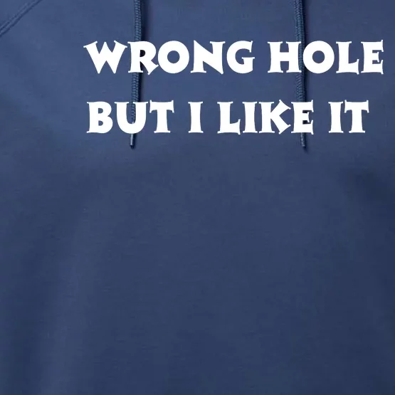 Wrong Hole But I Like It Funny Sayings Adult Humor Performance Fleece Hoodie