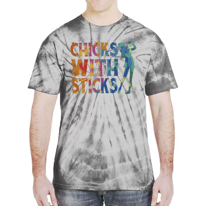 Watercolor Heart Beat Chicks With Sticks Tie-Dye T-Shirt