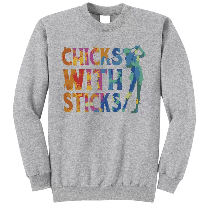 Watercolor Heart Beat Chicks With Sticks Tall Sweatshirt