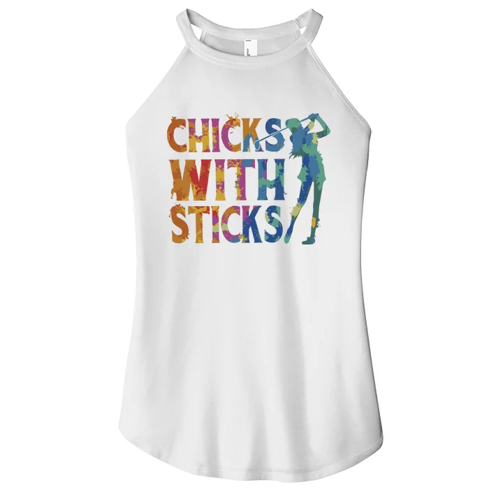 Watercolor Heart Beat Chicks With Sticks Women’s Perfect Tri Rocker Tank