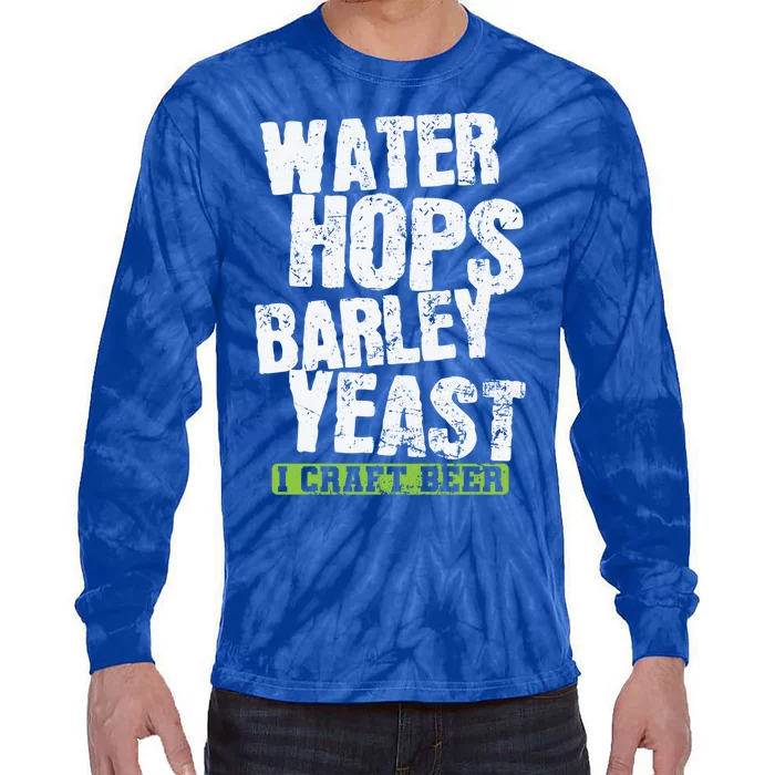 Water Hops Barley Yeast I Craft Beer Gift Tie-Dye Long Sleeve Shirt