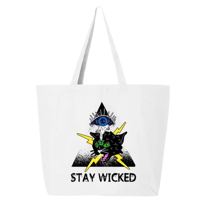 Wicked Halloween Black Cat Green All Seeing Eye Gift 25L Jumbo Tote