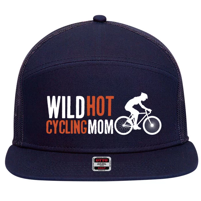 Wild Hot Cycling Mom Cycologist Biking Racing Bicycle Mtb Gift 7 Panel Mesh Trucker Snapback Hat