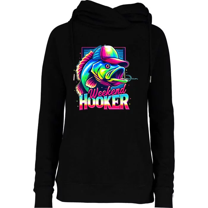 Weekend Hooker Colorful Fishing Womens Funnel Neck Pullover Hood