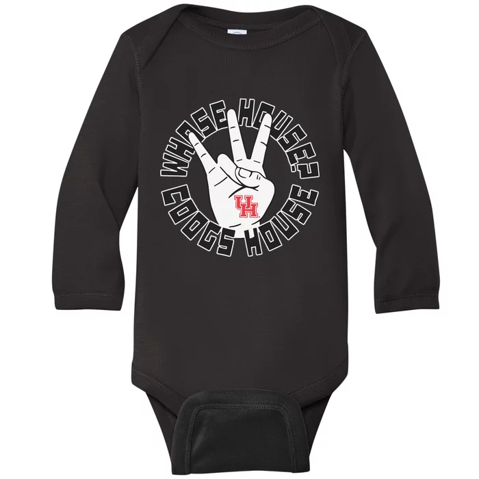 Whose House Coogs House Baby Long Sleeve Bodysuit