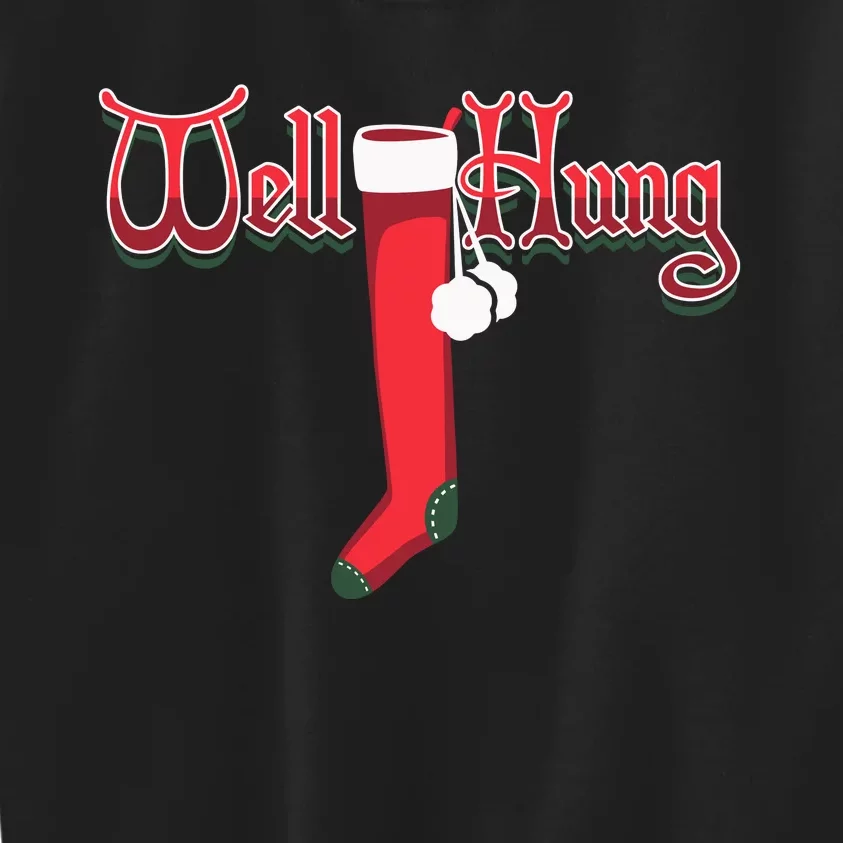 Well Hung Christmas Sock Holiday Season Kids Sweatshirt