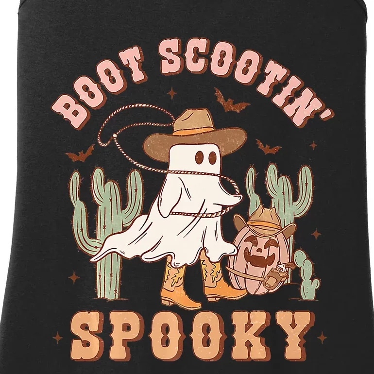 Western Halloween Cowboy Ghost Boot Scootin Spooky Ladies Essential Tank