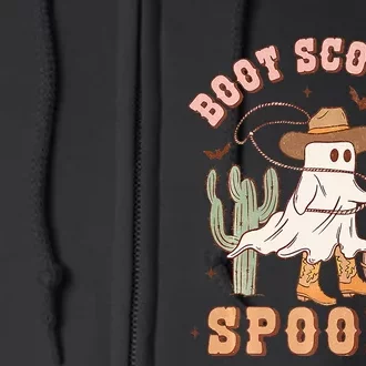 Western Halloween Cowboy Ghost Boot Scootin Spooky Full Zip Hoodie