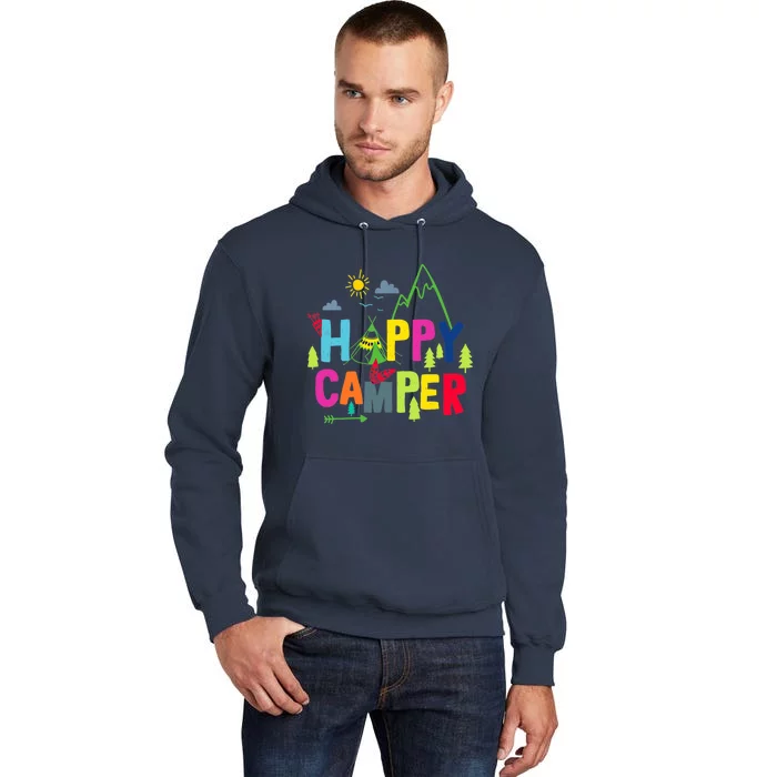 Wo Happy Camper Camping Funny Gift Tall Hoodie