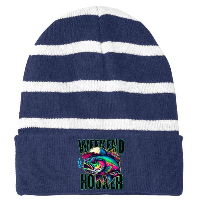 Weekend Hooker Colorful Fishing Striped Beanie with Solid Band