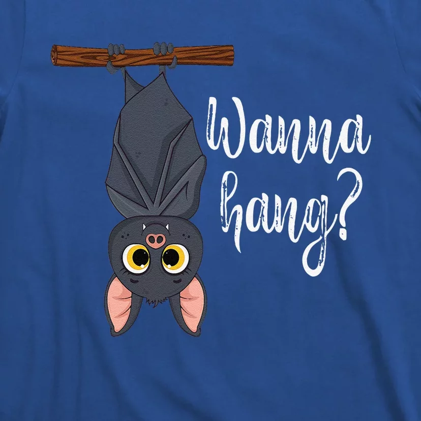 Wanna Hang Cute Funny Pun Bat Lover Halloween T-Shirt