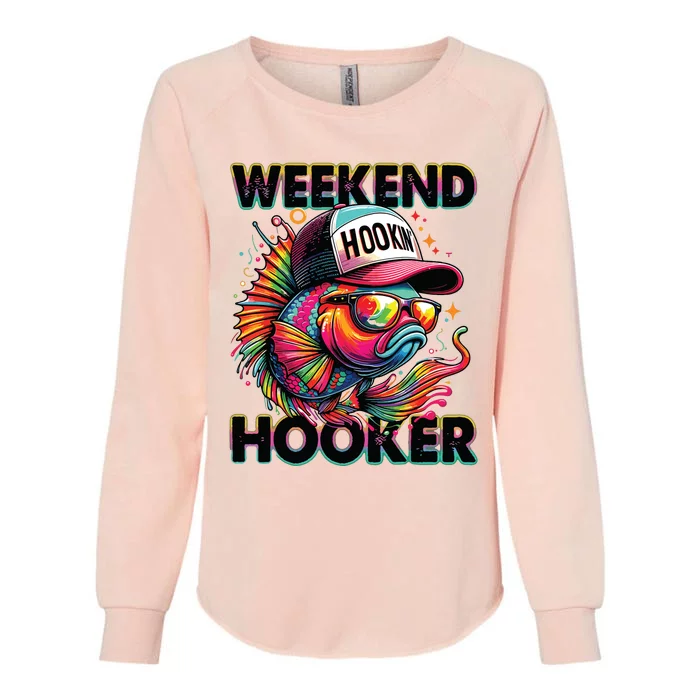 Weekend Hooker Colorful Fishing Womens California Wash Sweatshirt