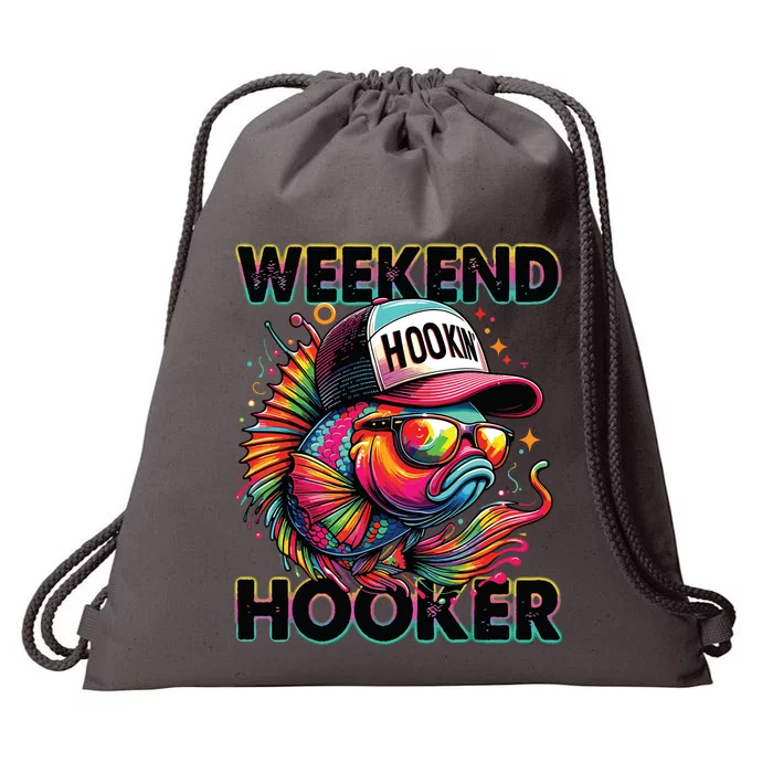 Weekend Hooker Colorful Fishing Drawstring Bag